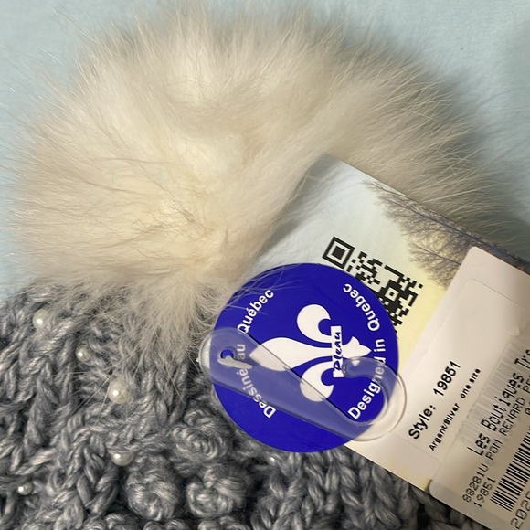 Gray Knit Pom-Pom Beanie - Picture 3 of 7